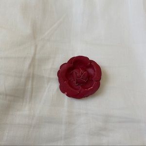 Vintage Red Floral Brooch Pin